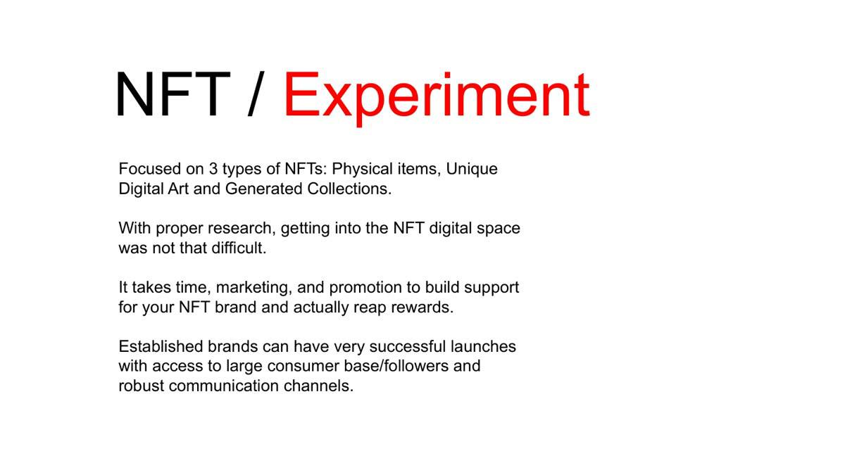 Self-initiated: NFT Experiments